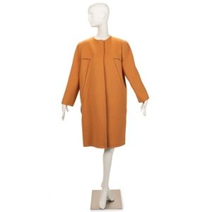 VINTAGE 1980s Bill Blass Wool and Alpaca Open Front Coat